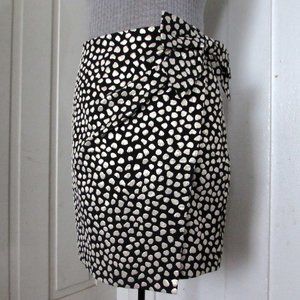 J. CREW Black Skirt with Metallic Light Gold Dots and Side Bow